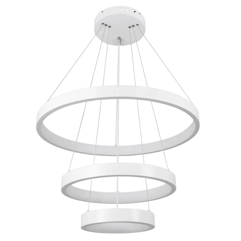 kelvo® NEMESIS KLV-101-0218 Κρεμαστό Φωτιστικό Οροφής LED 100W 10000lm 180° AC 220-240V IP20 Ρυθμιζόμενο Λευκό CCT με Χειριστήριο από 2700K έως 6000K Dimmable - Lumileds SMD Chip - Λευκό Ματ - Μ60 x Π60 x Υ60cm - 3 Χρόνια Εγγύηση