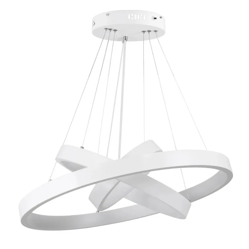 kelvo® NEMESIS KLV-101-0218 Κρεμαστό Φωτιστικό Οροφής LED 100W 10000lm 180° AC 220-240V IP20 Ρυθμιζόμενο Λευκό CCT με Χειριστήριο από 2700K έως 6000K Dimmable - Lumileds SMD Chip - Λευκό Ματ - Μ60 x Π60 x Υ60cm - 3 Χρόνια Εγγύηση