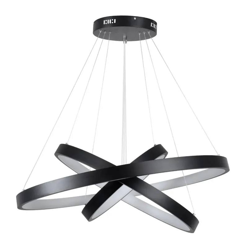 kelvo® NEMESIS KLV-101-0220 Κρεμαστό Φωτιστικό Οροφής LED 120W 12000lm 180° AC 220-240V IP20 Ρυθμιζόμενο Λευκό CCT με Χειριστήριο από 2700K έως 6000K Dimmable - Lumileds SMD Chip - Μαύρο Ματ - Μ80 x Π80 x Υ80cm - 3 Χρόνια Εγγύηση