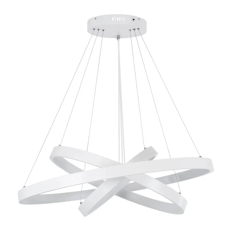 kelvo® NEMESIS KLV-101-0221-V2 Κρεμαστό Φωτιστικό Οροφής LED 120W 12000lm 180° AC 220-240V IP20 Ρυθμιζόμενο Λευκό CCT με Χειριστήριο από 2700K έως 6000K Dimmable - Lumileds SMD Chip - Λευκό Ματ - Μ80 x Π80 x Υ80cm - 3 Χρόνια Εγγύηση