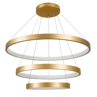 kelvo® NEMESIS KLV-101-0222-V2 Κρεμαστό Φωτιστικό Οροφής LED 120W 12000lm 180° AC 220-240V IP20 Ρυθμιζόμενο Λευκό CCT με Χειριστήριο από 2700K έως 6000K Dimmable - Lumileds SMD Chip - Χρυσό Πλατίνα - Μ80 x Π80 x Υ80cm - 3 Χρόνια Εγγύηση