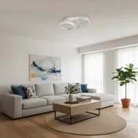 kelvo® DIAMOND KLV-101-0224 Φωτιστικό Οροφής LED 67W 6700lm 360° AC 220-240V IP20 Ρυθμιζόμενο Λευκό CCT με Χειριστήριο από 2700K έως 6000K Dimmable - Lumileds SMD Chip - Λευκό Ματ - Μ60 x Π40 x Υ14cm - 3 Χρόνια Εγγύηση