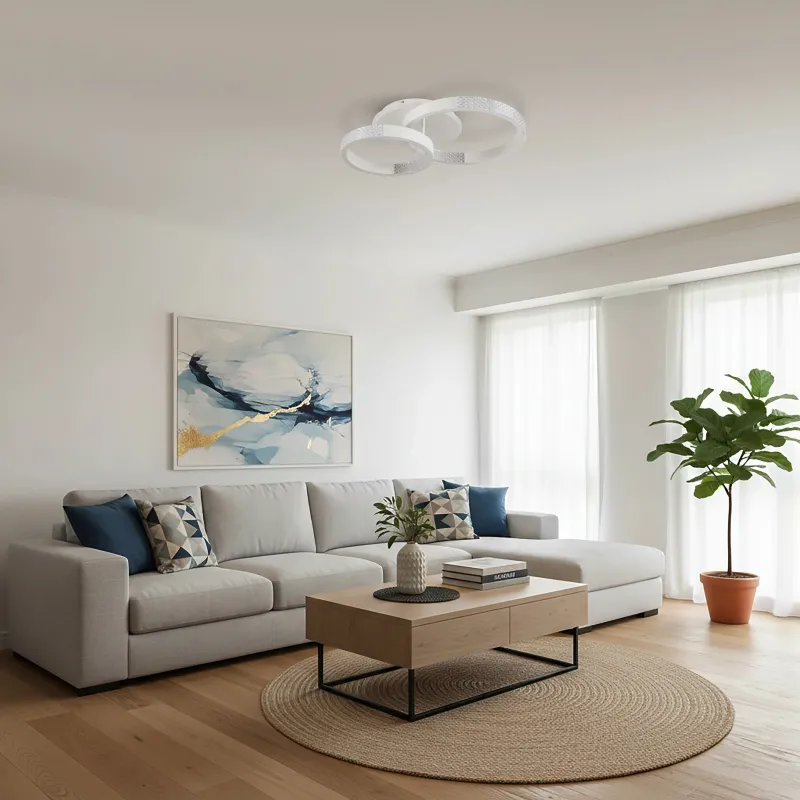 kelvo® DIAMOND KLV-101-0224 Φωτιστικό Οροφής LED 67W 6700lm 360° AC 220-240V IP20 Ρυθμιζόμενο Λευκό CCT με Χειριστήριο από 2700K έως 6000K Dimmable - Lumileds SMD Chip - Λευκό Ματ - Μ60 x Π40 x Υ14cm - 3 Χρόνια Εγγύηση