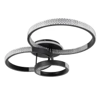 kelvo® DIAMOND KLV-101-0226 Φωτιστικό Οροφής LED 100W 10000lm 360° AC 220-240V IP20 Ρυθμιζόμενο Λευκό CCT με Χειριστήριο από 2700K έως 6000K Dimmable - Lumileds SMD Chip - Μαύρο Ματ - Μ80 x Π50 x Υ20cm - 3 Χρόνια Εγγύηση