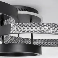 kelvo® DIAMOND KLV-101-0226 Φωτιστικό Οροφής LED 100W 10000lm 360° AC 220-240V IP20 Ρυθμιζόμενο Λευκό CCT με Χειριστήριο από 2700K έως 6000K Dimmable - Lumileds SMD Chip - Μαύρο Ματ - Μ80 x Π50 x Υ20cm - 3 Χρόνια Εγγύηση
