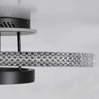kelvo® DIAMOND KLV-101-0226 Φωτιστικό Οροφής LED 100W 10000lm 360° AC 220-240V IP20 Ρυθμιζόμενο Λευκό CCT με Χειριστήριο από 2700K έως 6000K Dimmable - Lumileds SMD Chip - Μαύρο Ματ - Μ80 x Π50 x Υ20cm - 3 Χρόνια Εγγύηση