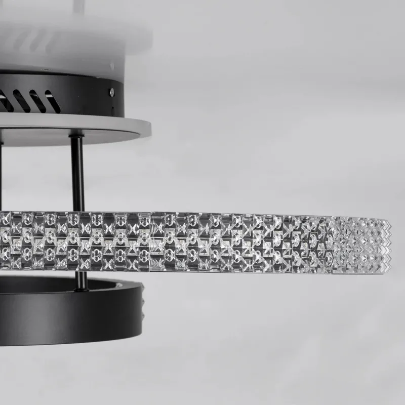 kelvo® DIAMOND KLV-101-0226 Φωτιστικό Οροφής LED 100W 10000lm 360° AC 220-240V IP20 Ρυθμιζόμενο Λευκό CCT με Χειριστήριο από 2700K έως 6000K Dimmable - Lumileds SMD Chip - Μαύρο Ματ - Μ80 x Π50 x Υ20cm - 3 Χρόνια Εγγύηση