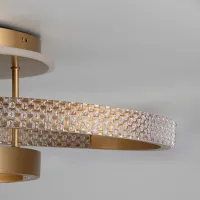 kelvo® DIAMOND KLV-101-0228 Φωτιστικό Οροφής LED 100W 10000lm 360° AC 220-240V IP20 Ρυθμιζόμενο Λευκό CCT με Χειριστήριο από 2700K έως 6000K Dimmable - Lumileds SMD Chip - Χρυσό Πλατίνα - Μ80 x Π50 x Υ20cm - 3 Χρόνια Εγγύηση