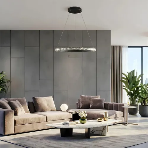 kelvo® DIAMOND KLV-101-0229 Κρεμαστό Φωτιστικό Οροφής LED 45W 4500lm 180° AC 220-240V IP20 Ρυθμιζόμενο Λευκό CCT με Χειριστήριο από 2700K έως 6000K Dimmable - Lumileds SMD Chip - Μαύρο Ματ - Μ60 x Π60 x Υ3cm - 3 Χρόνια Εγγύηση