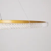 kelvo® DIAMOND KLV-101-0234 Κρεμαστό Φωτιστικό Οροφής LED 75W 7500lm 180° AC 220-240V IP20 Ρυθμιζόμενο Λευκό CCT με Χειριστήριο από 2700K έως 6000K Dimmable - Lumileds SMD Chip - Χρυσό Πλατίνα - Μ100 x Π100 x Υ3cm - 3 Χρόνια Εγγύηση