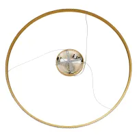 kelvo® DIAMOND KLV-101-0234 Κρεμαστό Φωτιστικό Οροφής LED 75W 7500lm 180° AC 220-240V IP20 Ρυθμιζόμενο Λευκό CCT με Χειριστήριο από 2700K έως 6000K Dimmable - Lumileds SMD Chip - Χρυσό Πλατίνα - Μ100 x Π100 x Υ3cm - 3 Χρόνια Εγγύηση