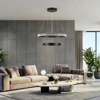 kelvo® DIAMOND KLV-101-0235 Κρεμαστό Φωτιστικό Οροφής LED 75W 7500lm 360° AC 220-240V IP20 Ρυθμιζόμενο Λευκό CCT με Χειριστήριο από 2700K έως 6000K Dimmable - Lumileds SMD Chip - Μαύρο Ματ - Μ60 x Π60 x Υ40cm - 3 Χρόνια Εγγύηση