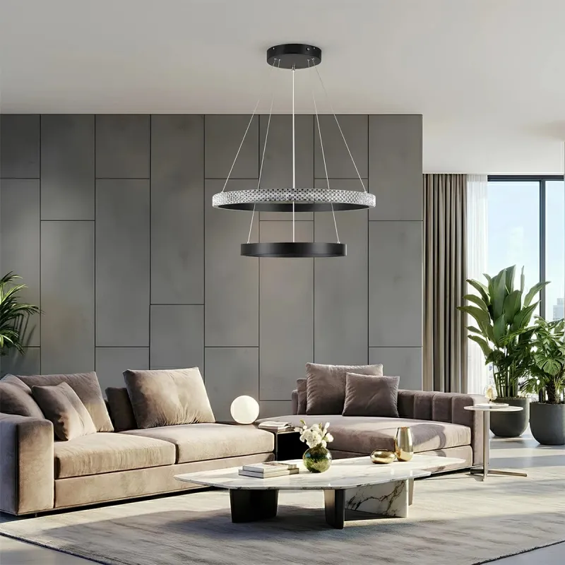 kelvo® DIAMOND KLV-101-0235 Κρεμαστό Φωτιστικό Οροφής LED 75W 7500lm 360° AC 220-240V IP20 Ρυθμιζόμενο Λευκό CCT με Χειριστήριο από 2700K έως 6000K Dimmable - Lumileds SMD Chip - Μαύρο Ματ - Μ60 x Π60 x Υ40cm - 3 Χρόνια Εγγύηση
