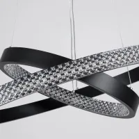kelvo® DIAMOND KLV-101-0235 Κρεμαστό Φωτιστικό Οροφής LED 75W 7500lm 360° AC 220-240V IP20 Ρυθμιζόμενο Λευκό CCT με Χειριστήριο από 2700K έως 6000K Dimmable - Lumileds SMD Chip - Μαύρο Ματ - Μ60 x Π60 x Υ40cm - 3 Χρόνια Εγγύηση