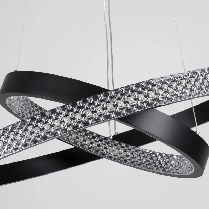 kelvo® DIAMOND KLV-101-0235 Κρεμαστό Φωτιστικό Οροφής LED 75W 7500lm 360° AC 220-240V IP20 Ρυθμιζόμενο Λευκό CCT με Χειριστήριο από 2700K έως 6000K Dimmable - Lumileds SMD Chip - Μαύρο Ματ - Μ60 x Π60 x Υ40cm - 3 Χρόνια Εγγύηση