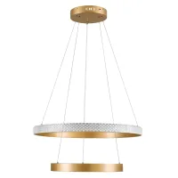 kelvo® DIAMOND KLV-101-0236-V2 Κρεμαστό Φωτιστικό Οροφής LED 75W 7500lm 360° AC 220-240V IP20 Ρυθμιζόμενο Λευκό CCT με Χειριστήριο από 2700K έως 6000K Dimmable - Lumileds SMD Chip - Χρυσό Πλατίνα - Μ60 x Π60 x Υ40cm - 3 Χρόνια Εγγύηση