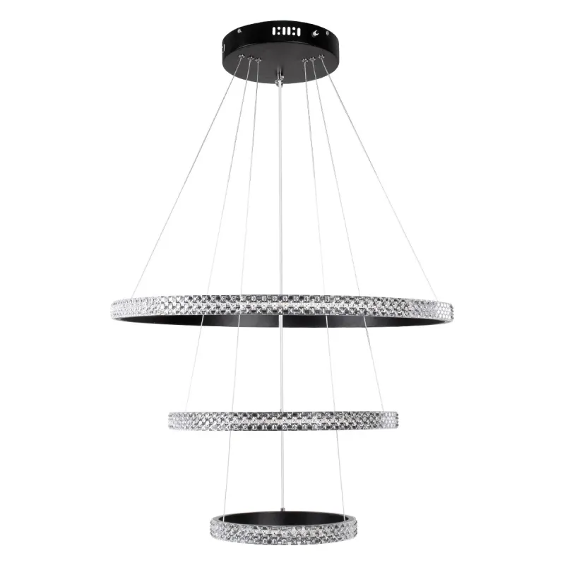 kelvo® DIAMOND KLV-101-0237 Κρεμαστό Φωτιστικό Οροφής LED 100W 10000lm 180° AC 220-240V IP20 Ρυθμιζόμενο Λευκό CCT με Χειριστήριο από 2700K έως 6000K Dimmable - Lumileds SMD Chip - Μαύρο Ματ - Μ60 x Π60 x Υ60cm - 3 Χρόνια Εγγύηση