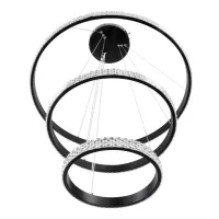 kelvo® DIAMOND KLV-101-0237 Κρεμαστό Φωτιστικό Οροφής LED 100W 10000lm 180° AC 220-240V IP20 Ρυθμιζόμενο Λευκό CCT με Χειριστήριο από 2700K έως 6000K Dimmable - Lumileds SMD Chip - Μαύρο Ματ - Μ60 x Π60 x Υ60cm - 3 Χρόνια Εγγύηση