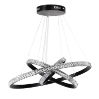 kelvo® DIAMOND KLV-101-0237-V2 Κρεμαστό Φωτιστικό Οροφής LED 100W 10000lm 180° AC 220-240V IP20 Ρυθμιζόμενο Λευκό CCT με Χειριστήριο από 2700K έως 6000K Dimmable - Lumileds SMD Chip - Μαύρο Ματ - Μ60 x Π60 x Υ60cm - 3 Χρόνια Εγγύηση