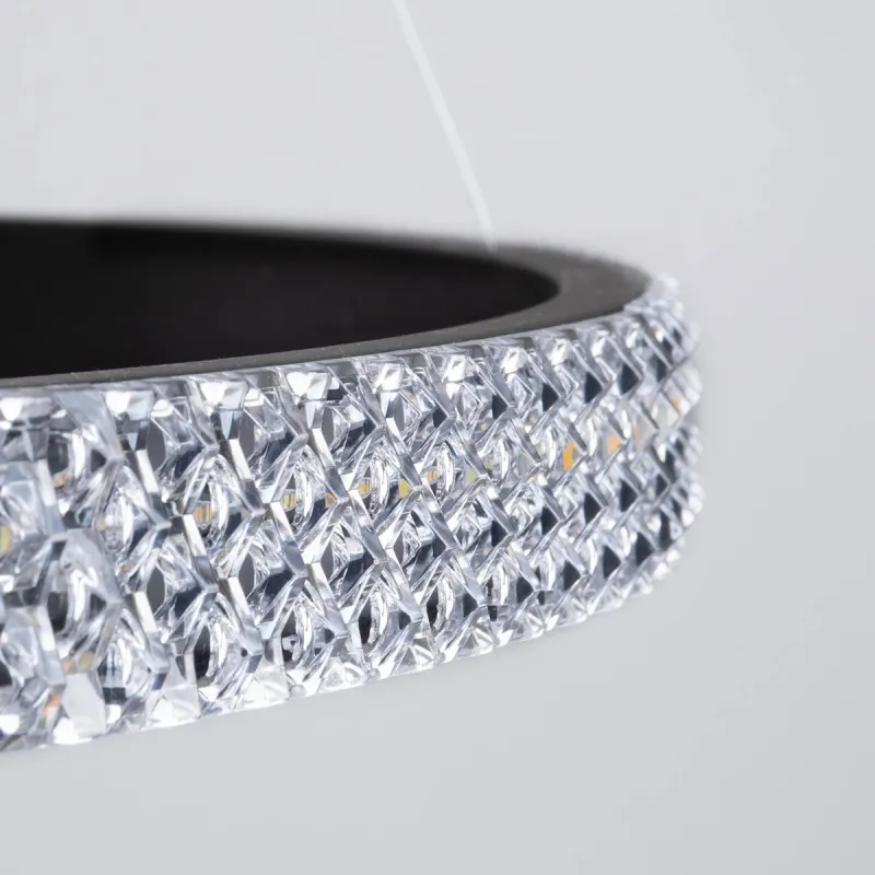 kelvo® DIAMOND KLV-101-0237-V2 Κρεμαστό Φωτιστικό Οροφής LED 100W 10000lm 180° AC 220-240V IP20 Ρυθμιζόμενο Λευκό CCT με Χειριστήριο από 2700K έως 6000K Dimmable - Lumileds SMD Chip - Μαύρο Ματ - Μ60 x Π60 x Υ60cm - 3 Χρόνια Εγγύηση