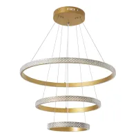kelvo® DIAMOND KLV-101-0238 Κρεμαστό Φωτιστικό Οροφής LED 100W 10000lm 180° AC 220-240V IP20 Ρυθμιζόμενο Λευκό CCT με Χειριστήριο από 2700K έως 6000K Dimmable - Lumileds SMD Chip - Χρυσό Πλατίνα - Μ60 x Π60 x Υ60cm - 3 Χρόνια Εγγύηση