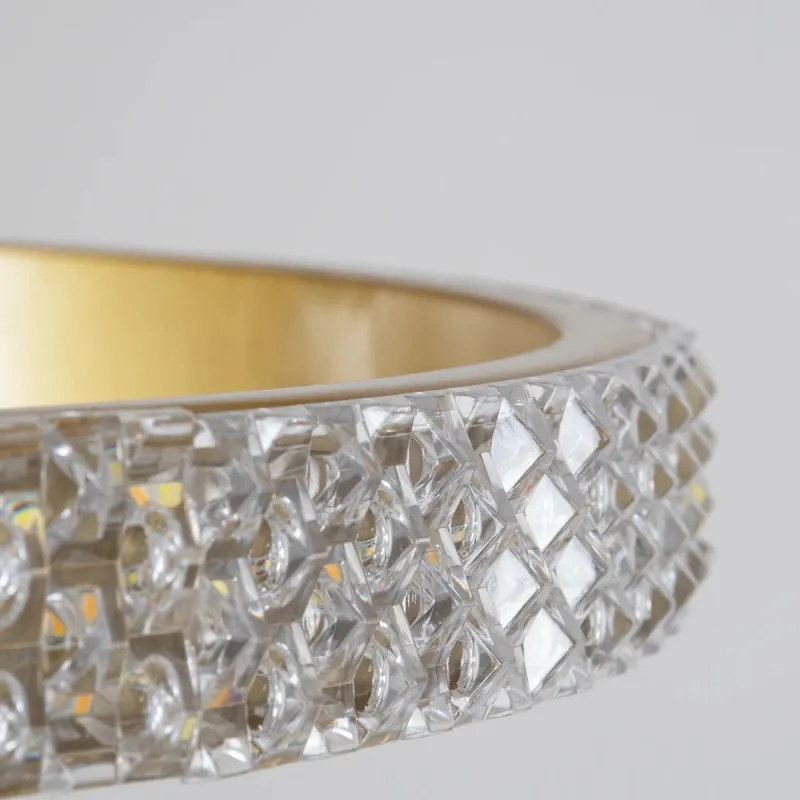 kelvo® DIAMOND KLV-101-0238 Κρεμαστό Φωτιστικό Οροφής LED 100W 10000lm 180° AC 220-240V IP20 Ρυθμιζόμενο Λευκό CCT με Χειριστήριο από 2700K έως 6000K Dimmable - Lumileds SMD Chip - Χρυσό Πλατίνα - Μ60 x Π60 x Υ60cm - 3 Χρόνια Εγγύηση