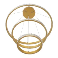 kelvo® DIAMOND KLV-101-0238-V2 Κρεμαστό Φωτιστικό Οροφής LED 100W 10000lm 180° AC 220-240V IP20 Ρυθμιζόμενο Λευκό CCT με Χειριστήριο από 2700K έως 6000K Dimmable - Lumileds SMD Chip - Χρυσό Πλατίνα - Μ60 x Π60 x Υ60cm - 3 Χρόνια Εγγύηση