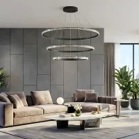 kelvo® DIAMOND KLV-101-0239 Κρεμαστό Φωτιστικό Οροφής LED 120W 12000lm 180° AC 220-240V IP20 Ρυθμιζόμενο Λευκό CCT με Χειριστήριο από 2700K έως 6000K Dimmable - Lumileds SMD Chip - Μαύρο Ματ - Μ80 x Π80 x Υ80cm - 3 Χρόνια Εγγύηση