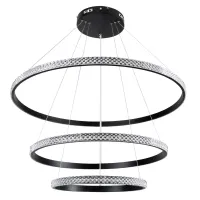 kelvo® DIAMOND KLV-101-0239 Κρεμαστό Φωτιστικό Οροφής LED 120W 12000lm 180° AC 220-240V IP20 Ρυθμιζόμενο Λευκό CCT με Χειριστήριο από 2700K έως 6000K Dimmable - Lumileds SMD Chip - Μαύρο Ματ - Μ80 x Π80 x Υ80cm - 3 Χρόνια Εγγύηση