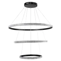 kelvo® DIAMOND KLV-101-0239 Κρεμαστό Φωτιστικό Οροφής LED 120W 12000lm 180° AC 220-240V IP20 Ρυθμιζόμενο Λευκό CCT με Χειριστήριο από 2700K έως 6000K Dimmable - Lumileds SMD Chip - Μαύρο Ματ - Μ80 x Π80 x Υ80cm - 3 Χρόνια Εγγύηση