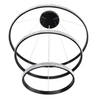kelvo® DIAMOND KLV-101-0239 Κρεμαστό Φωτιστικό Οροφής LED 120W 12000lm 180° AC 220-240V IP20 Ρυθμιζόμενο Λευκό CCT με Χειριστήριο από 2700K έως 6000K Dimmable - Lumileds SMD Chip - Μαύρο Ματ - Μ80 x Π80 x Υ80cm - 3 Χρόνια Εγγύηση