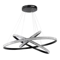 kelvo® DIAMOND KLV-101-0239 Κρεμαστό Φωτιστικό Οροφής LED 120W 12000lm 180° AC 220-240V IP20 Ρυθμιζόμενο Λευκό CCT με Χειριστήριο από 2700K έως 6000K Dimmable - Lumileds SMD Chip - Μαύρο Ματ - Μ80 x Π80 x Υ80cm - 3 Χρόνια Εγγύηση