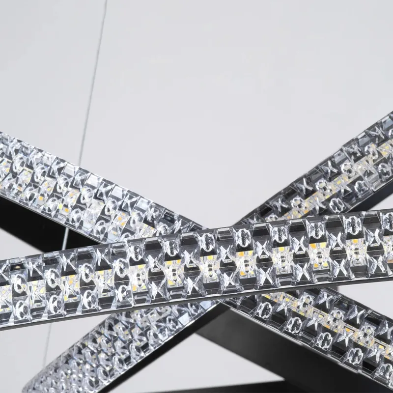 kelvo® DIAMOND KLV-101-0239 Κρεμαστό Φωτιστικό Οροφής LED 120W 12000lm 180° AC 220-240V IP20 Ρυθμιζόμενο Λευκό CCT με Χειριστήριο από 2700K έως 6000K Dimmable - Lumileds SMD Chip - Μαύρο Ματ - Μ80 x Π80 x Υ80cm - 3 Χρόνια Εγγύηση