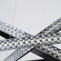 kelvo® DIAMOND KLV-101-0139-V2 Κρεμαστό Φωτιστικό Οροφής LED 120W 12000lm 180° AC 220-240V IP20 Ρυθμιζόμενο Λευκό CCT με Χειριστήριο από 2700K έως 6000K Dimmable - Lumileds SMD Chip - Μαύρο Ματ - Μ80 x Π80 x Υ80cm - 3 Χρόνια Εγγύηση