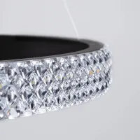 kelvo® DIAMOND KLV-101-0139-V2 Κρεμαστό Φωτιστικό Οροφής LED 120W 12000lm 180° AC 220-240V IP20 Ρυθμιζόμενο Λευκό CCT με Χειριστήριο από 2700K έως 6000K Dimmable - Lumileds SMD Chip - Μαύρο Ματ - Μ80 x Π80 x Υ80cm - 3 Χρόνια Εγγύηση