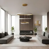 kelvo® DIAMOND KLV-101-0240 Κρεμαστό Φωτιστικό Οροφής LED 120W 12000lm 180° AC 220-240V IP20 Ρυθμιζόμενο Λευκό CCT με Χειριστήριο από 2700K έως 6000K Dimmable - Lumileds SMD Chip - Χρυσό Πλατίνα - Μ80 x Π80 x Υ80cm - 3 Χρόνια Εγγύηση