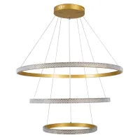 kelvo® DIAMOND KLV-101-0240 Κρεμαστό Φωτιστικό Οροφής LED 120W 12000lm 180° AC 220-240V IP20 Ρυθμιζόμενο Λευκό CCT με Χειριστήριο από 2700K έως 6000K Dimmable - Lumileds SMD Chip - Χρυσό Πλατίνα - Μ80 x Π80 x Υ80cm - 3 Χρόνια Εγγύηση