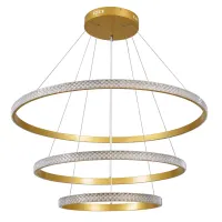 kelvo® DIAMOND KLV-101-0240-V2 Κρεμαστό Φωτιστικό Οροφής LED 120W 12000lm 180° AC 220-240V IP20 Ρυθμιζόμενο Λευκό CCT με Χειριστήριο από 2700K έως 6000K Dimmable - Lumileds SMD Chip - Χρυσό Πλατίνα - Μ80 x Π80 x Υ80cm - 3 Χρόνια Εγγύηση