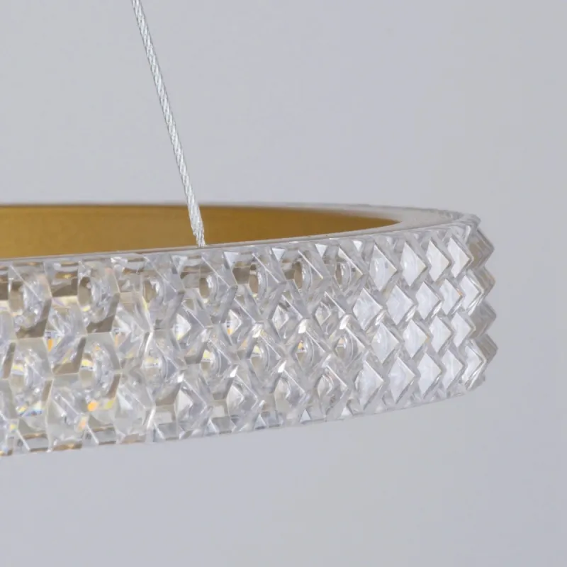 kelvo® DIAMOND KLV-101-0240-V2 Κρεμαστό Φωτιστικό Οροφής LED 120W 12000lm 180° AC 220-240V IP20 Ρυθμιζόμενο Λευκό CCT με Χειριστήριο από 2700K έως 6000K Dimmable - Lumileds SMD Chip - Χρυσό Πλατίνα - Μ80 x Π80 x Υ80cm - 3 Χρόνια Εγγύηση