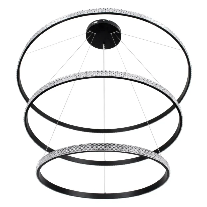 kelvo® DIAMOND KLV-101-0241-V2 Κρεμαστό Φωτιστικό Οροφής LED 150W 15000lm 180° AC 220-240V IP20 Ρυθμιζόμενο Λευκό CCT με Χειριστήριο από 2700K έως 6000K Dimmable - Lumileds SMD Chip - Μαύρο Ματ - Μ100 x Π100 x Υ100cm - 3 Χρόνια Εγγύηση