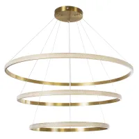 kelvo® DIAMOND KLV-101-0242 Κρεμαστό Φωτιστικό Οροφής LED 150W 15000lm 180° AC 220-240V IP20 Ρυθμιζόμενο Λευκό CCT με Χειριστήριο από 2700K έως 6000K Dimmable - Lumileds SMD Chip - Χρυσό Πλατίνα - Μ100 x Π100 x Υ100cm - 3 Χρόνια Εγγύηση