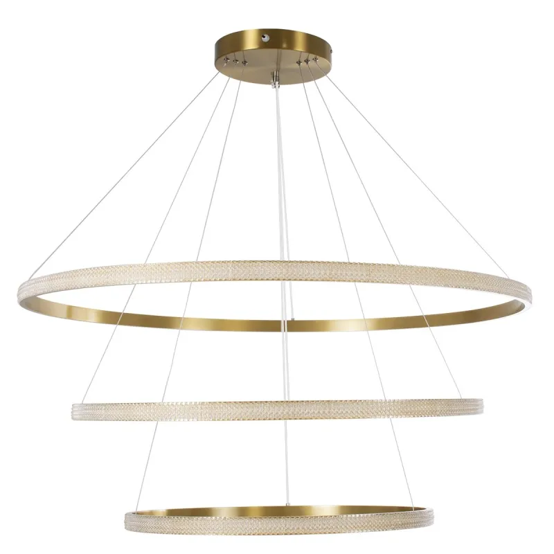 kelvo® DIAMOND KLV-101-0242 Κρεμαστό Φωτιστικό Οροφής LED 150W 15000lm 180° AC 220-240V IP20 Ρυθμιζόμενο Λευκό CCT με Χειριστήριο από 2700K έως 6000K Dimmable - Lumileds SMD Chip - Χρυσό Πλατίνα - Μ100 x Π100 x Υ100cm - 3 Χρόνια Εγγύηση
