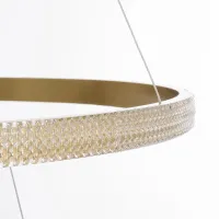 kelvo® DIAMOND KLV-101-0242 Κρεμαστό Φωτιστικό Οροφής LED 150W 15000lm 180° AC 220-240V IP20 Ρυθμιζόμενο Λευκό CCT με Χειριστήριο από 2700K έως 6000K Dimmable - Lumileds SMD Chip - Χρυσό Πλατίνα - Μ100 x Π100 x Υ100cm - 3 Χρόνια Εγγύηση