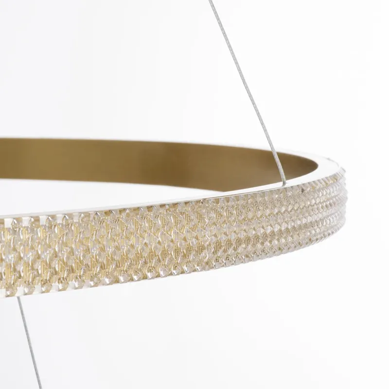 kelvo® DIAMOND KLV-101-0242 Κρεμαστό Φωτιστικό Οροφής LED 150W 15000lm 180° AC 220-240V IP20 Ρυθμιζόμενο Λευκό CCT με Χειριστήριο από 2700K έως 6000K Dimmable - Lumileds SMD Chip - Χρυσό Πλατίνα - Μ100 x Π100 x Υ100cm - 3 Χρόνια Εγγύηση
