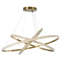 kelvo® DIAMOND KLV-101-0242-V2 Κρεμαστό Φωτιστικό Οροφής LED 150W 15000lm 180° AC 220-240V IP20 Ρυθμιζόμενο Λευκό CCT με Χειριστήριο από 2700K έως 6000K Dimmable - Lumileds SMD Chip - Χρυσό Πλατίνα - Μ100 x Π100 x Υ100cm - 3 Χρόνια Εγγύηση