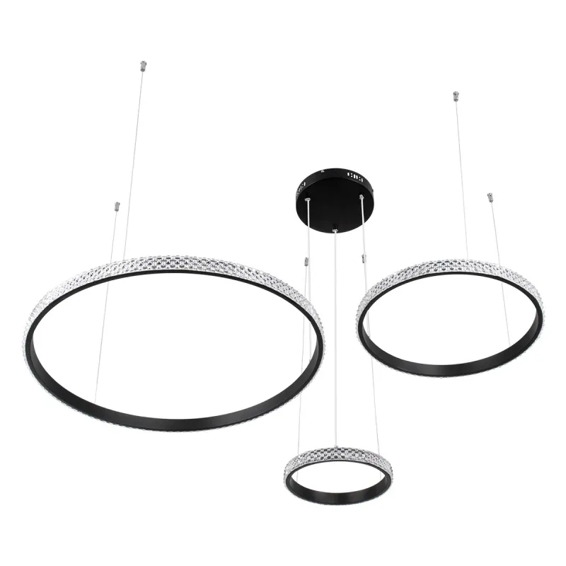 kelvo® DIAMOND KLV-101-0243 Κρεμαστό Φωτιστικό Οροφής LED 100W 10000lm 180° AC 220-240V IP20 Ρυθμιζόμενο Λευκό CCT με Χειριστήριο από 2700K έως 6000K Dimmable - Lumileds SMD Chip - Μαύρο Ματ - Μ110 x Π110 x Υ60cm - 3 Χρόνια Εγγύηση