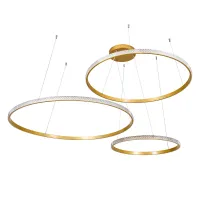 kelvo® DIAMOND KLV-101-0246 Κρεμαστό Φωτιστικό Οροφής LED 150W 15000lm 180° AC 220-240V IP20 Ρυθμιζόμενο Λευκό CCT με Χειριστήριο από 2700K έως 6000K Dimmable - Lumileds SMD Chip - Χρυσό Πλατίνα - Μ170 x Π170 x Υ60cm - 3 Χρόνια Εγγύηση