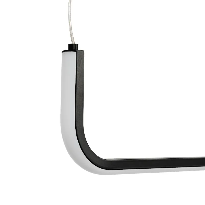 kelvo® LINARIA KLV-101-0255 Κρεμαστό Φωτιστικό Οροφής LED 36W 3600lm 180° AC 220-240V IP20 Ρυθμιζόμενο Λευκό CCT με Χειριστήριο από 2700K έως 6000K Dimmable - Lumileds SMD Chip - Μαύρο Ματ - Μ120 x Π2 x Υ10cm - 3 Χρόνια Εγγύηση
