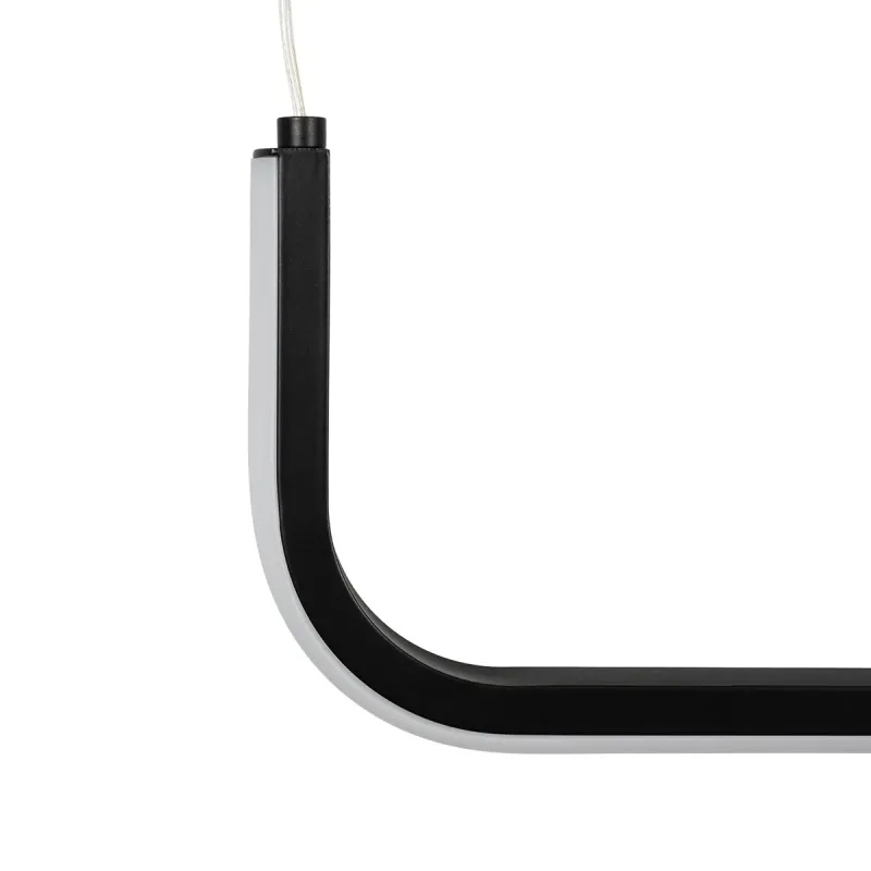 kelvo® LINARIA KLV-101-0255 Κρεμαστό Φωτιστικό Οροφής LED 36W 3600lm 180° AC 220-240V IP20 Ρυθμιζόμενο Λευκό CCT με Χειριστήριο από 2700K έως 6000K Dimmable - Lumileds SMD Chip - Μαύρο Ματ - Μ120 x Π2 x Υ10cm - 3 Χρόνια Εγγύηση