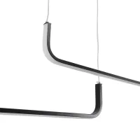 kelvo® LINARIA KLV-101-0258 Κρεμαστό Φωτιστικό Οροφής LED 72W 7200lm 180° AC 220-240V IP20 Ρυθμιζόμενο Λευκό CCT με Χειριστήριο από 2700K έως 6000K Dimmable - Lumileds SMD Chip - Μαύρο Ματ - Μ130 x Π4 x Υ25cm - 3 Χρόνια Εγγύηση